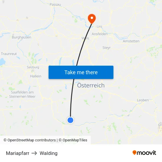 Mariapfarr to Walding map