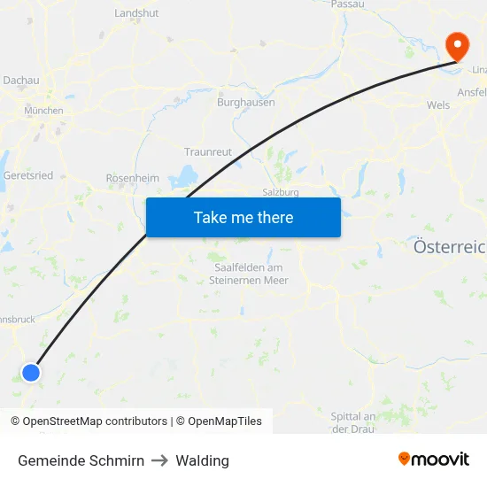 Gemeinde Schmirn to Walding map