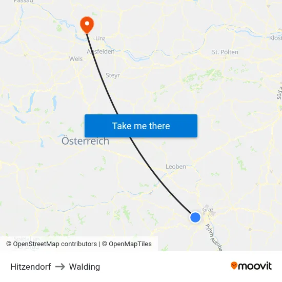 Hitzendorf to Walding map