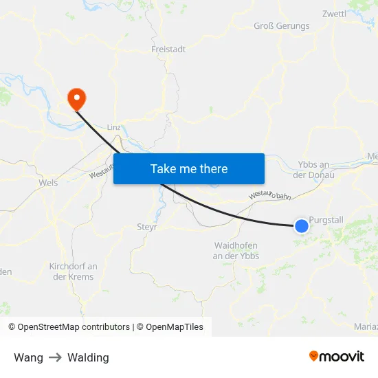 Wang to Walding map