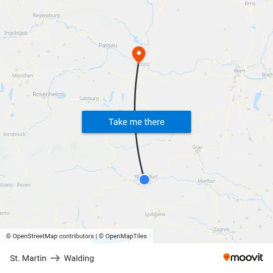 St. Martin to Walding map