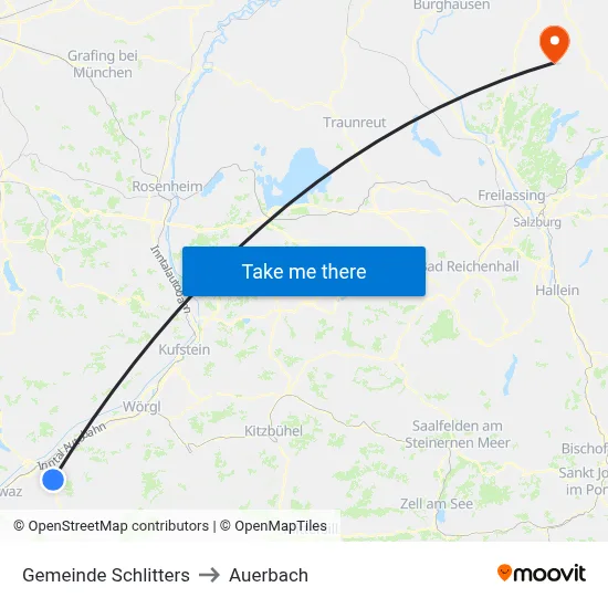Gemeinde Schlitters to Auerbach map