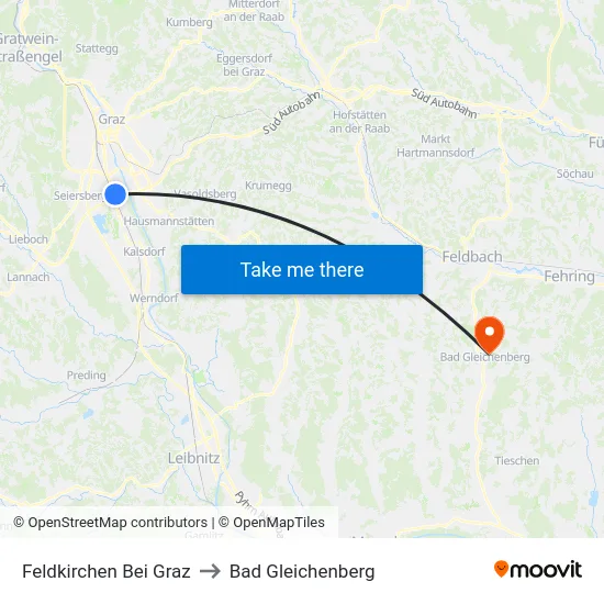 Feldkirchen Bei Graz to Bad Gleichenberg map