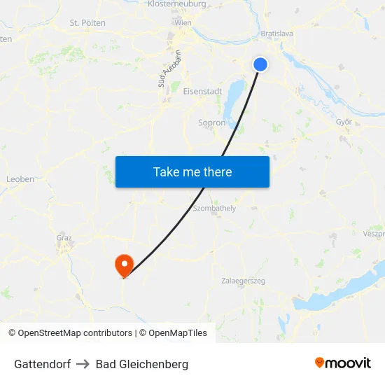 Gattendorf to Bad Gleichenberg map