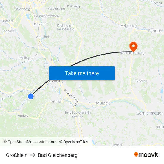 Großklein to Bad Gleichenberg map