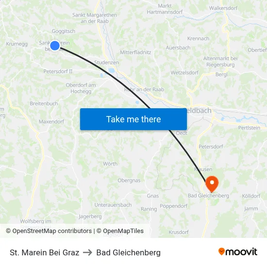 St. Marein Bei Graz to Bad Gleichenberg map