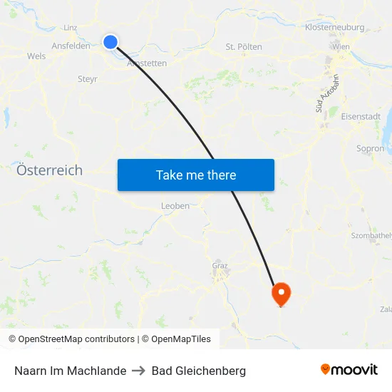 Naarn Im Machlande to Bad Gleichenberg map
