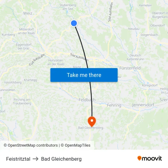 Feistritztal to Bad Gleichenberg map