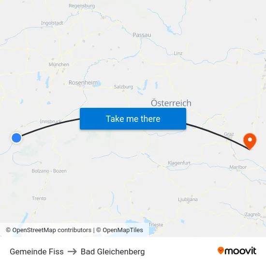 Gemeinde Fiss to Bad Gleichenberg map