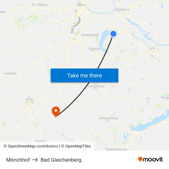 Mönchhof to Bad Gleichenberg map
