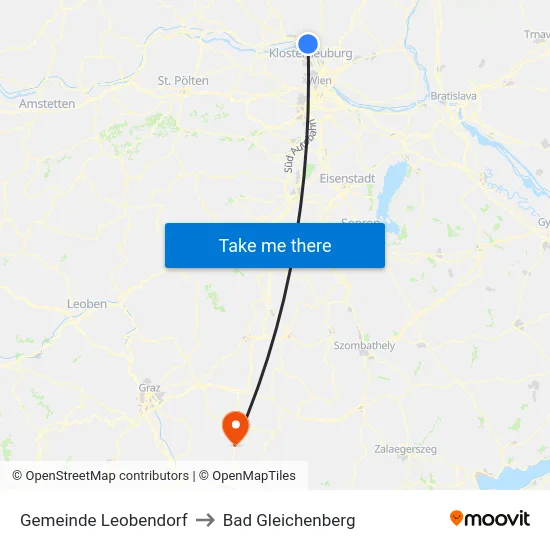 Gemeinde Leobendorf to Bad Gleichenberg map