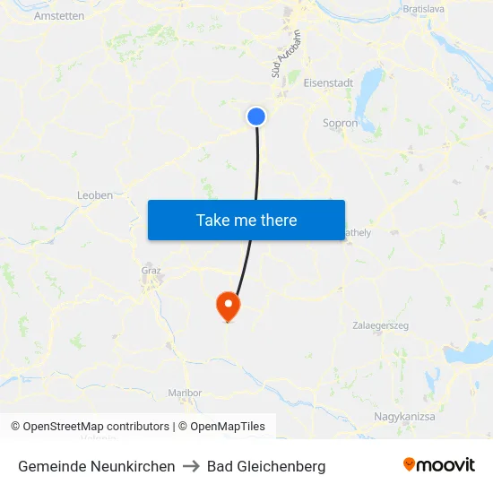 Gemeinde Neunkirchen to Bad Gleichenberg map