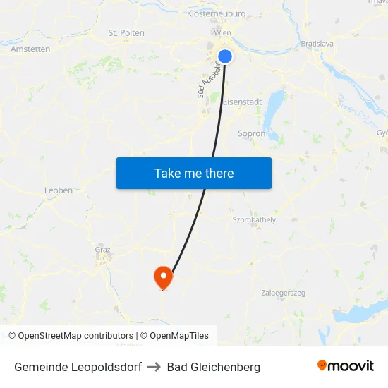 Gemeinde Leopoldsdorf to Bad Gleichenberg map