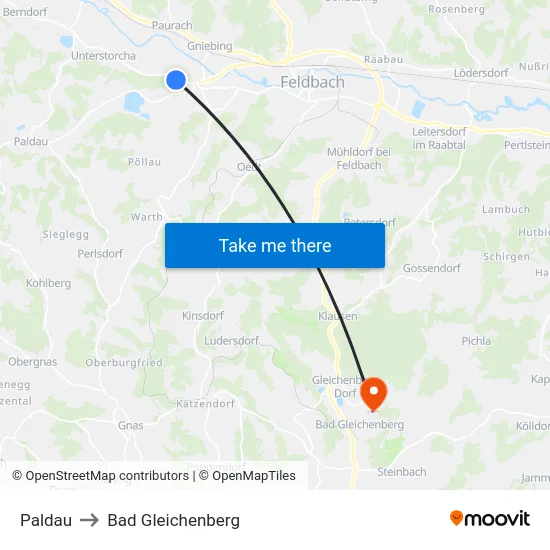 Paldau to Bad Gleichenberg map