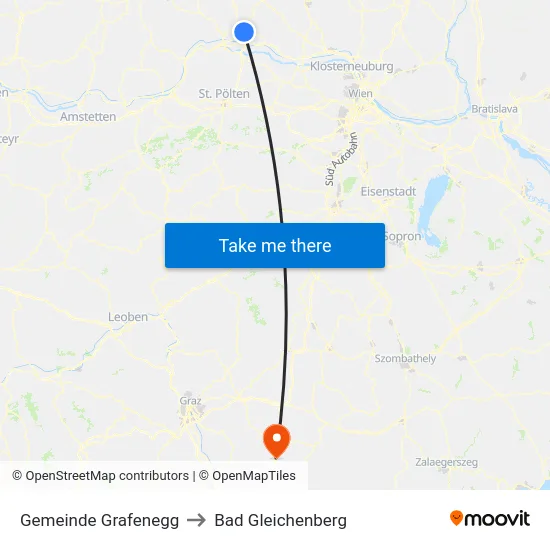 Gemeinde Grafenegg to Bad Gleichenberg map