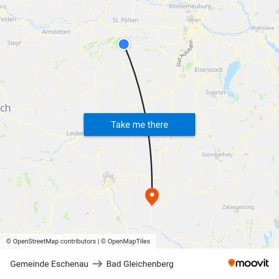 Gemeinde Eschenau to Bad Gleichenberg map