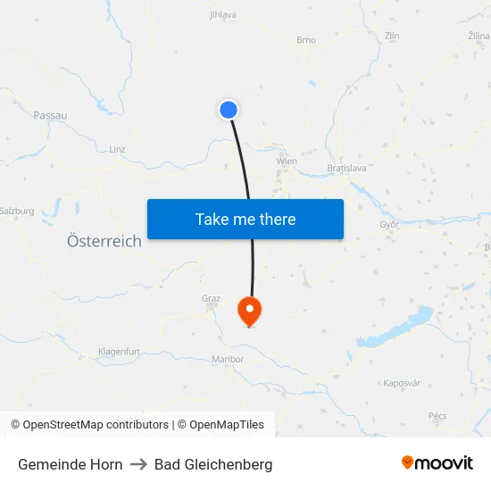 Gemeinde Horn to Bad Gleichenberg map