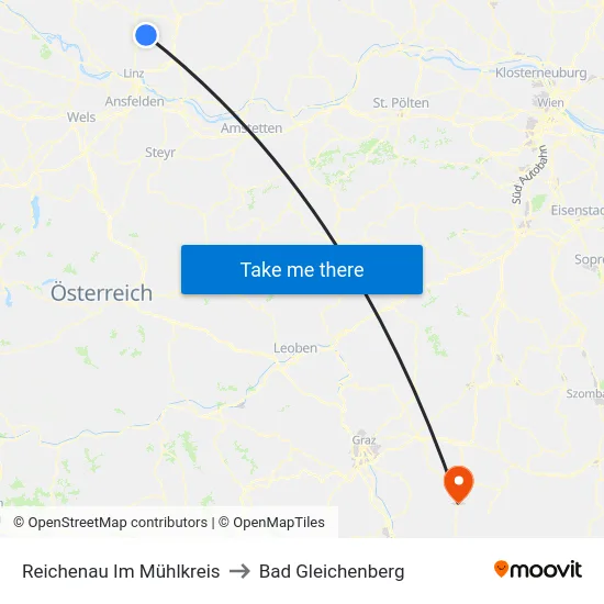 Reichenau Im Mühlkreis to Bad Gleichenberg map