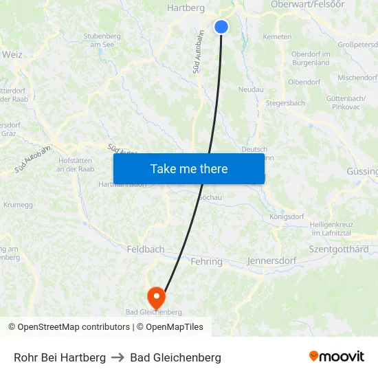 Rohr Bei Hartberg to Bad Gleichenberg map