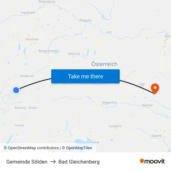Gemeinde Sölden to Bad Gleichenberg map