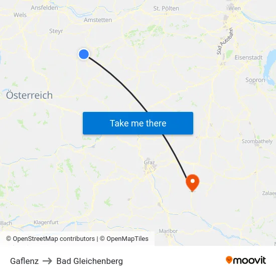 Gaflenz to Bad Gleichenberg map