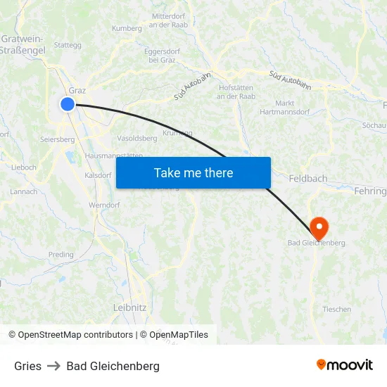 Gries to Bad Gleichenberg map