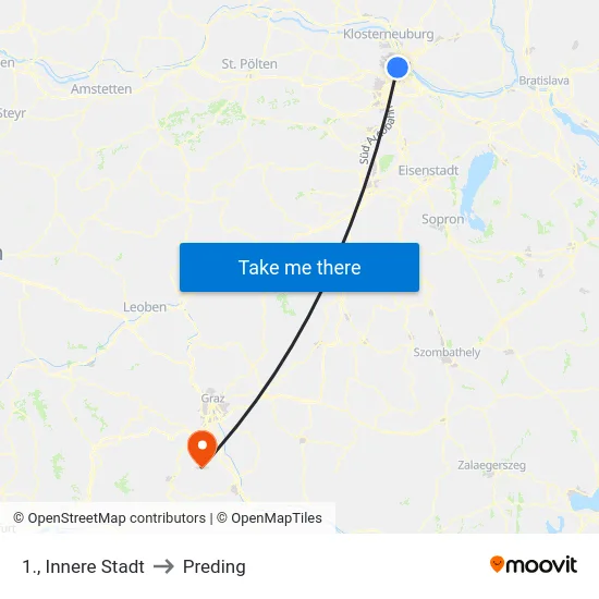 1., Innere Stadt to Preding map