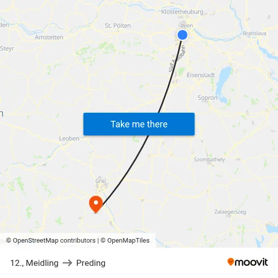 12., Meidling to Preding map