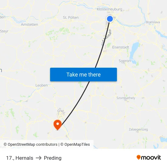 17., Hernals to Preding map