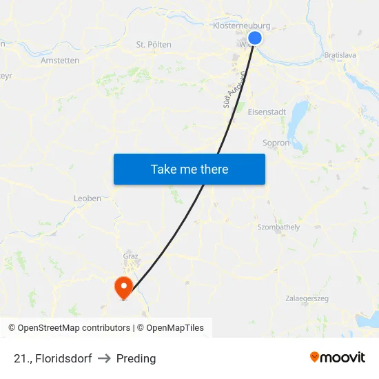 21., Floridsdorf to Preding map