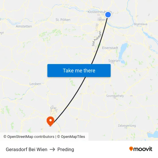 Gerasdorf Bei Wien to Preding map
