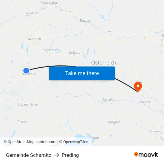 Gemeinde Scharnitz to Preding map