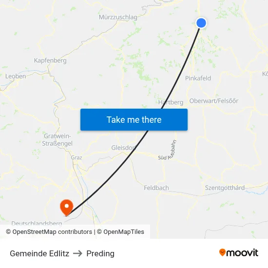 Gemeinde Edlitz to Preding map