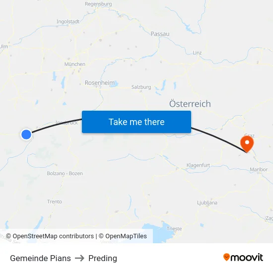 Gemeinde Pians to Preding map