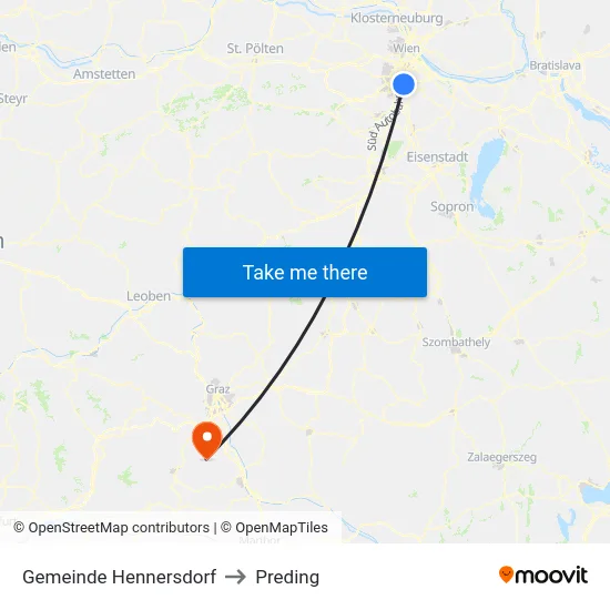 Gemeinde Hennersdorf to Preding map