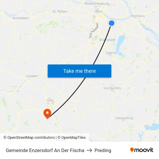 Gemeinde Enzersdorf An Der Fischa to Preding map