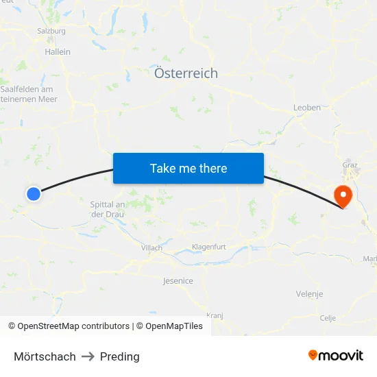 Mörtschach to Preding map