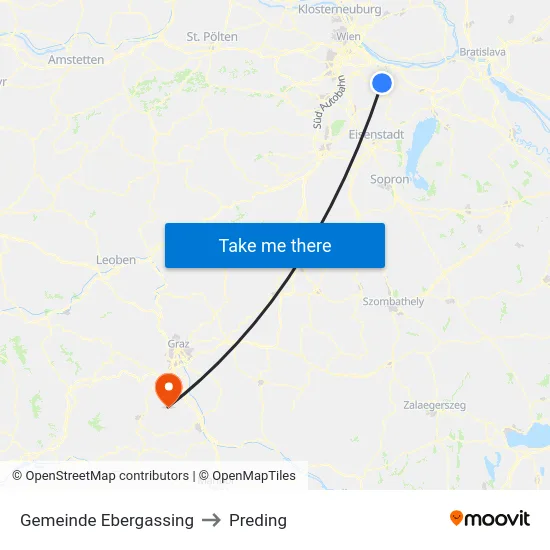 Gemeinde Ebergassing to Preding map