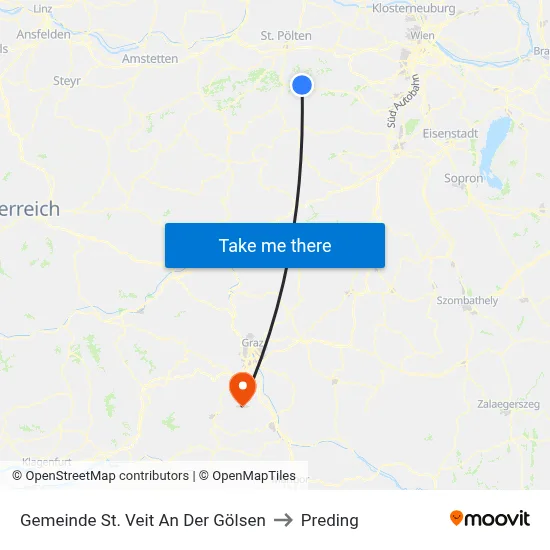 Gemeinde St. Veit An Der Gölsen to Preding map