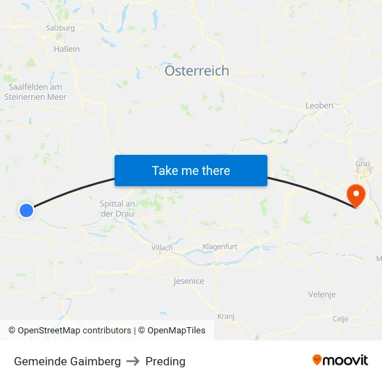 Gemeinde Gaimberg to Preding map