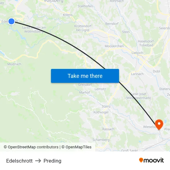 Edelschrott to Preding map