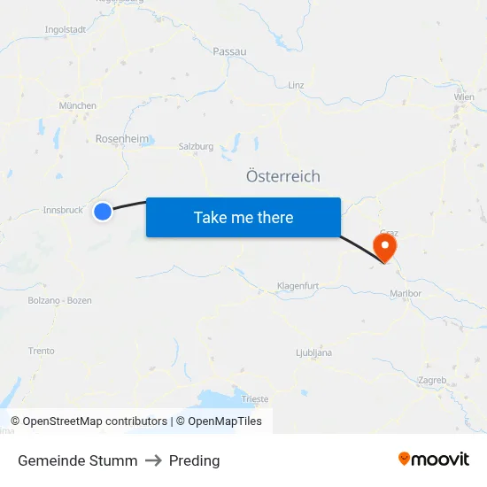 Gemeinde Stumm to Preding map