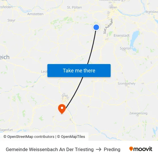 Gemeinde Weissenbach An Der Triesting to Preding map