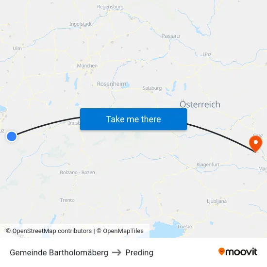 Gemeinde Bartholomäberg to Preding map