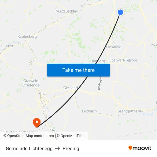 Gemeinde Lichtenegg to Preding map