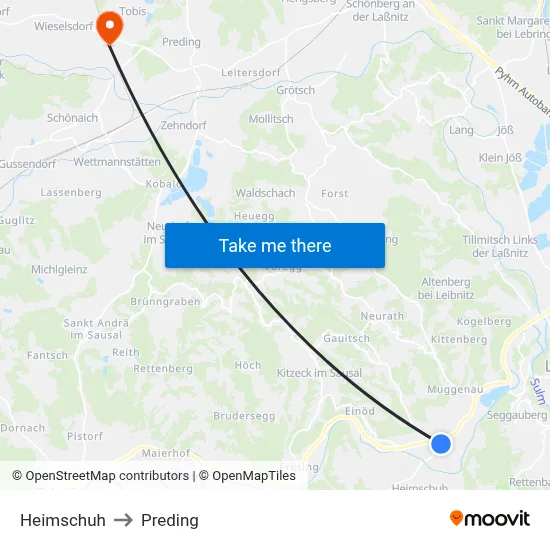 Heimschuh to Preding map