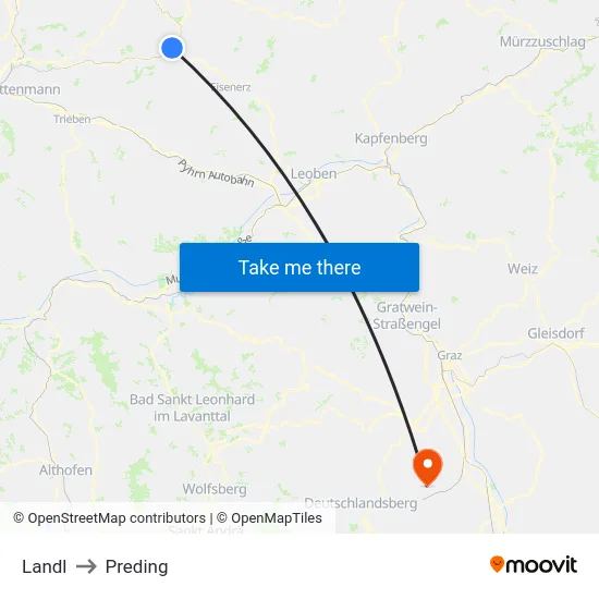Landl to Preding map