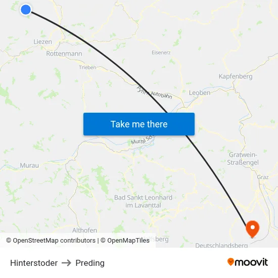 Hinterstoder to Preding map