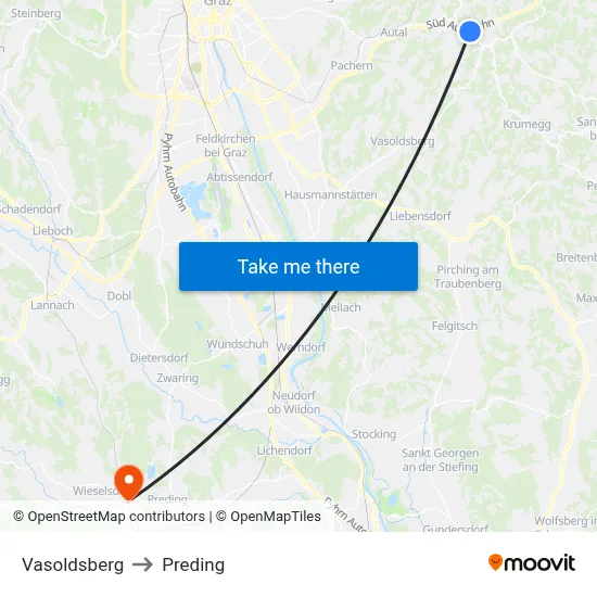 Vasoldsberg to Preding map