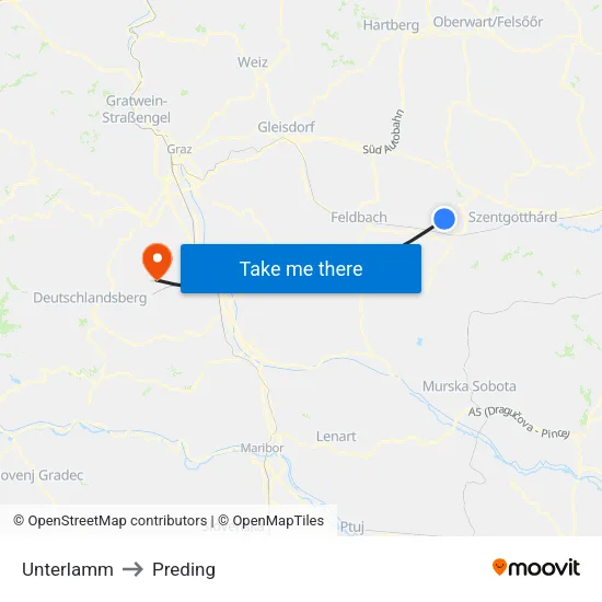 Unterlamm to Preding map